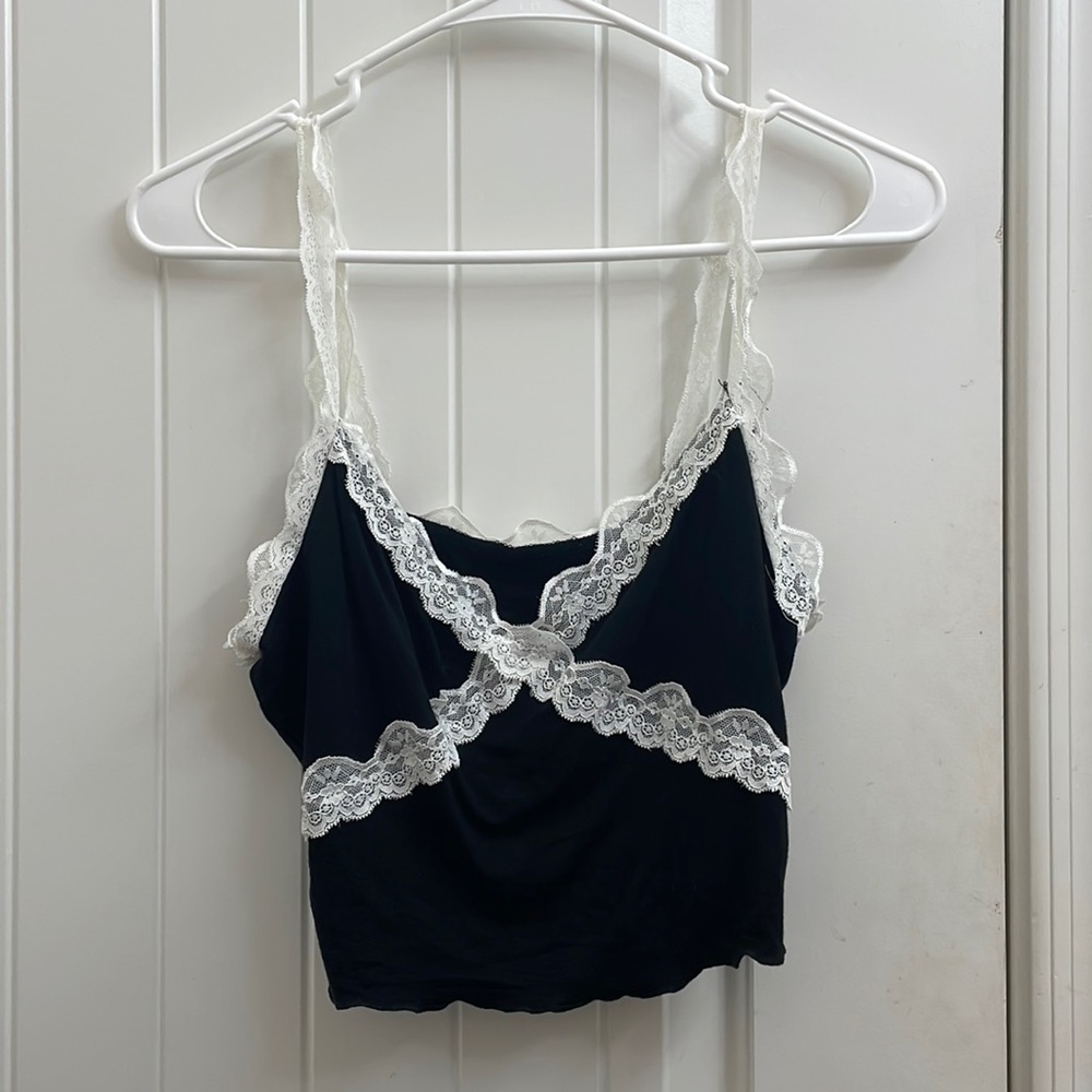 Black and White Lace Tank